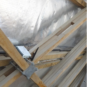 Ultra Radio data logger monitoring timber laths of the Gridshell structure