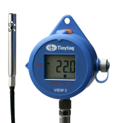 TV-4505 Tinytag View 2 temperature and relative humidity data logger with digital display and attached temp/RH probe